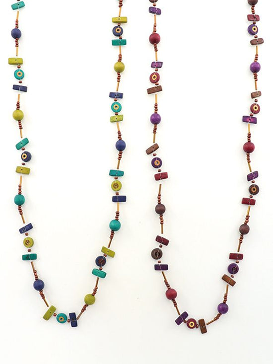Mixed parts 1 strand necklace (2 colors)