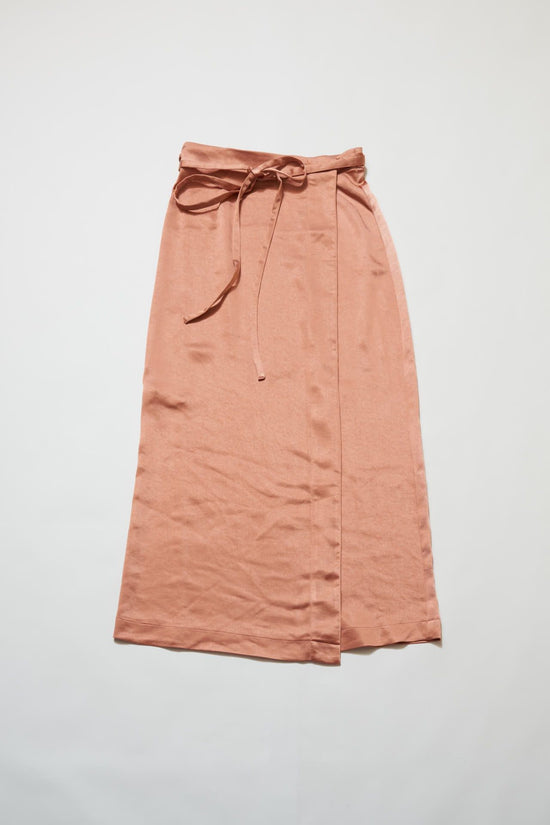 Satin Wrap Skirt in Pink