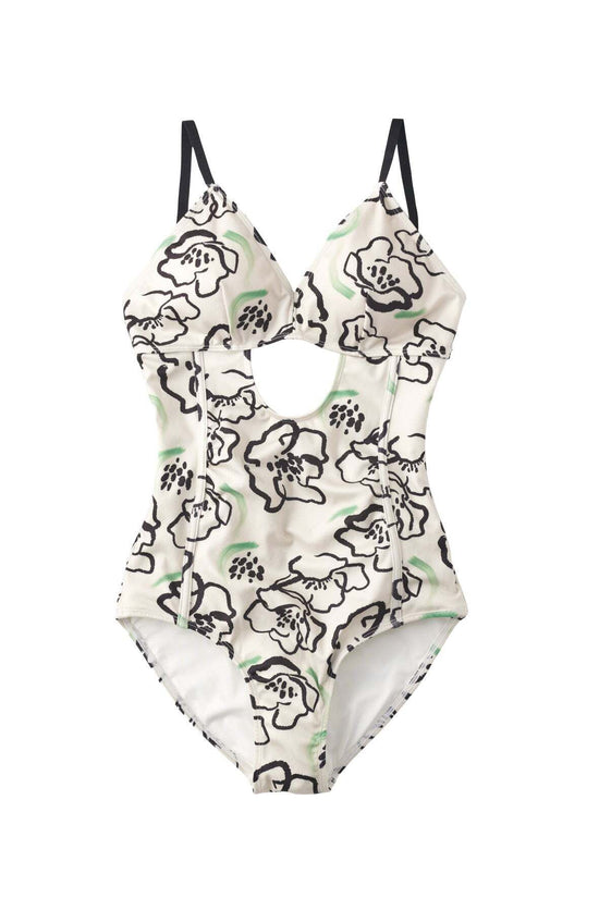 Flower Paint Swimwear (onepiece)/2color