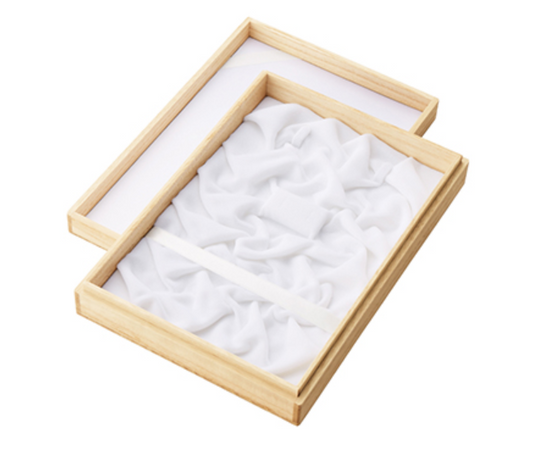 Paulownia box pearl necklace case for 2 clip-on earrings/necklace sets, KOTOBUKI series with flower pearl mark on the top of the lid, 6 pieces AR-NE188H