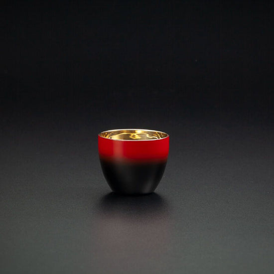Lacquer polished cup, double-layer structure, Sai series, Gui cup, Kuro Sai SCW-GK601