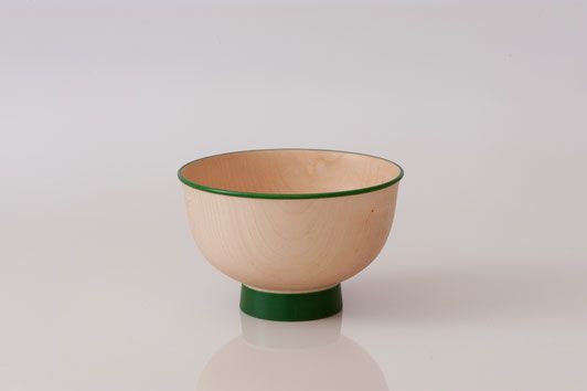 Iroha Bowl Colorful Green Rim