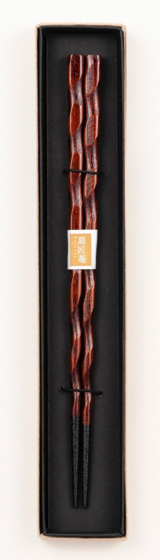 SF-0777 Zelkova Spiral Chopsticks, Brown Sliding (with slide stop)