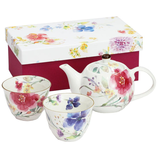 Flower Watercolor Pair Pot Tea Container (01803)