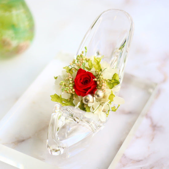 Flower arrangement - glass slipper <red>.