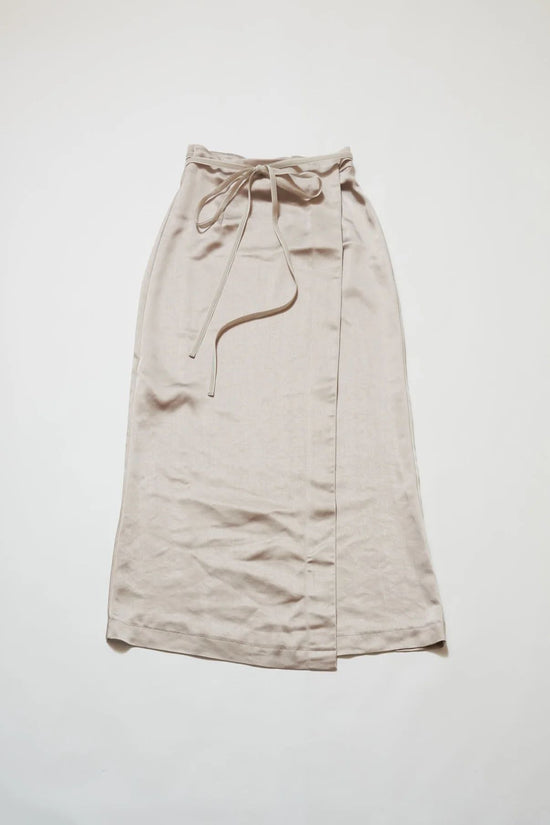 Satin Wrap Skirt (Gray)