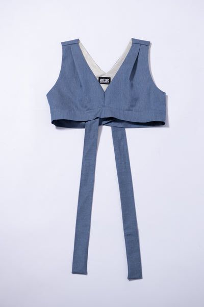 V-Neck Chino Vest (ICE BLUE)