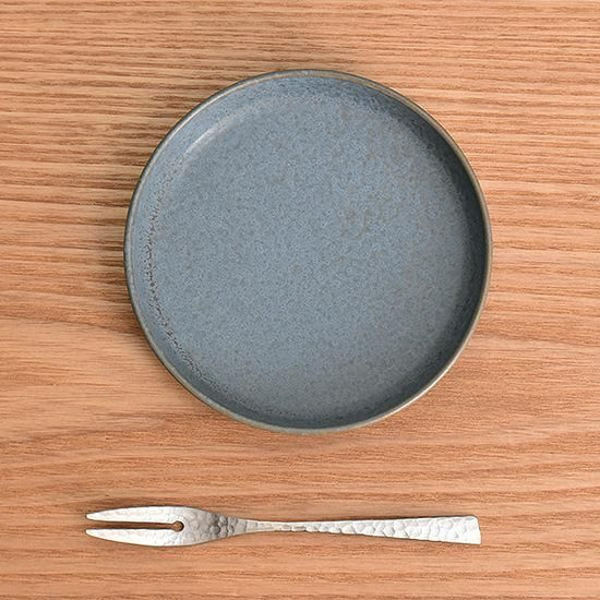 Cuisine Glaze Blue Spume S Blue Western Tableware, Round Plate, Made in Japan, Minoyaki