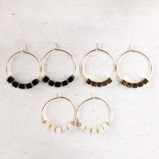 Cube hoop pierce/earring