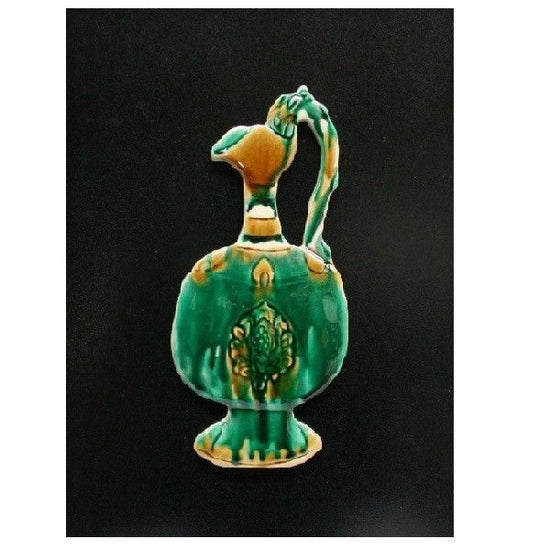 [Eisyou] Ceramic frame in the shape of a jar, three-color glaze