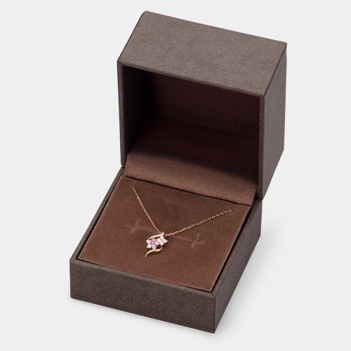 Square case for pierced earrings, rings and necklaces, L size, leather-like paper, 12 pieces, CB series CB-4010-REP