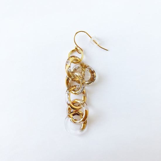 Gold Chain Pierced earrings / Clip-on earrings (One ear)
