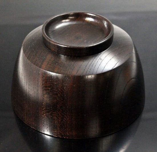 Japanese Yamanaka-nuri wooden Zoni Bowl, Zelkova 4.3 bowl, Kurozuri SO-0502