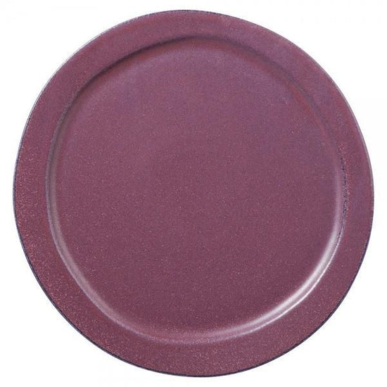 Veggie color round platter, violet, purple, Western tableware, shaped plate, made in Japan, Minoyaki, stylish.