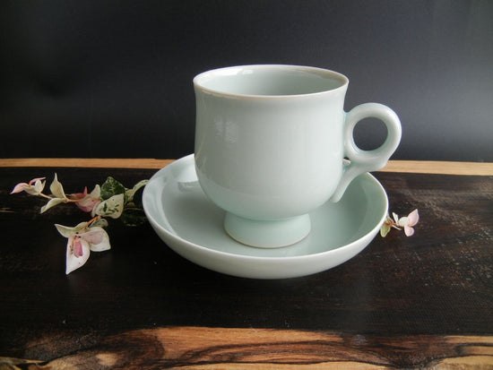 Celadon Glazed Coffee Cup (cup & saucer)