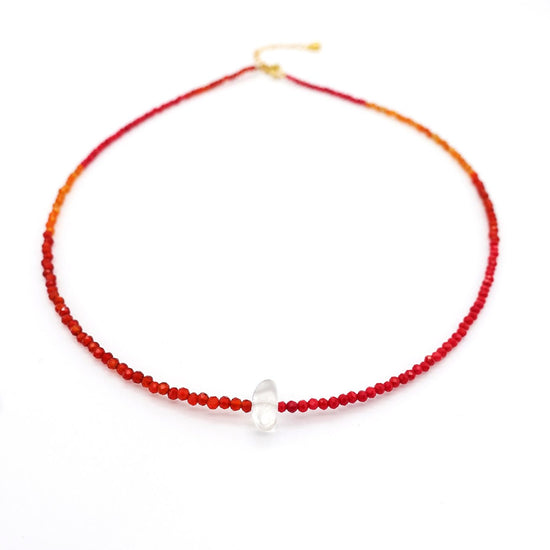 산호색 멀티 컬러 목걸이