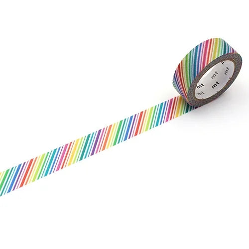 mt Masking Tape 1P – Rainbow Stripes, 15mm×7m