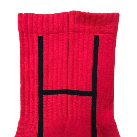 "H-Line -red×black- " Slip-on Socks