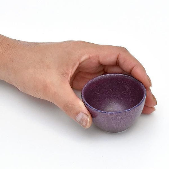 Veggie Color Violet Chibi Sake Cup, Large, Purple, Japanese Tableware, Sake Cup, Sake Cup, Made in Japan, Minoyaki, Sake, Cafe Style