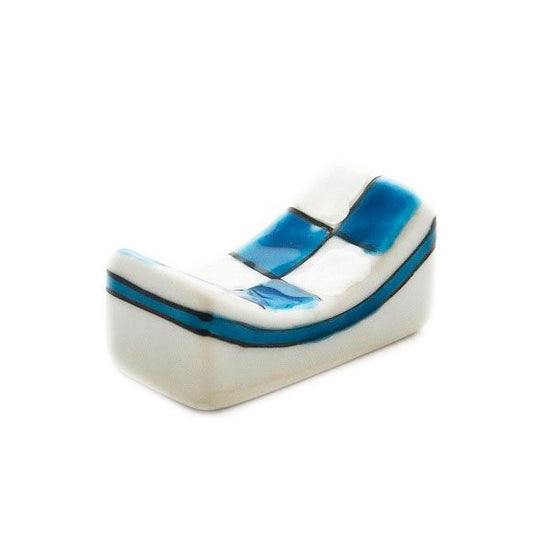 [Eisyou] Chopstick rest with checkered pattern (blue)