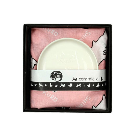 Three Cats Soy Sauce Dish Set Pink (13330)