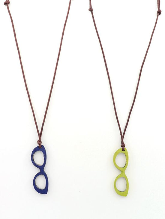 Wood glasses necklace (2 colors)