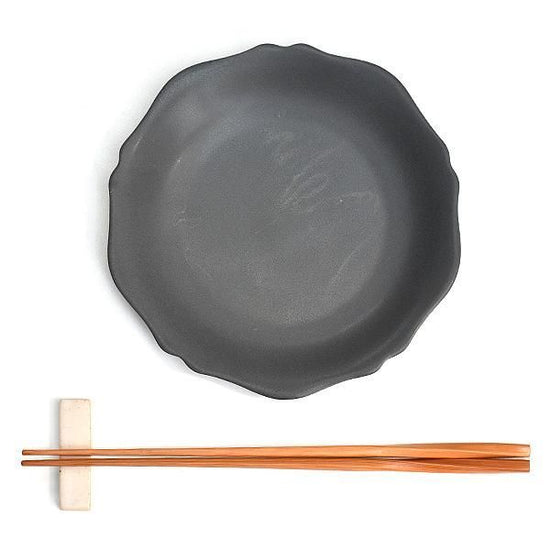 Meimei Rinka 16.5 Dish, black type, Japanese tableware, fruit plate, serving dish, made in Japan, Minoyaki