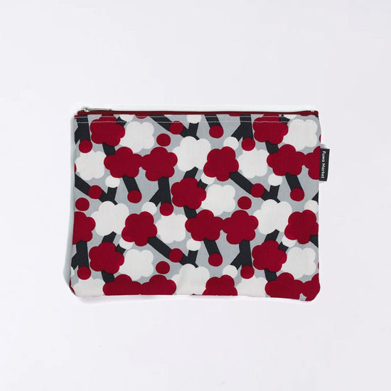 Kyoto hand-dyed canvas flat pouch (plum)