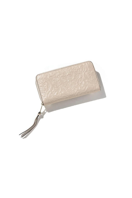 Jacquard Long Wallet (Beige)