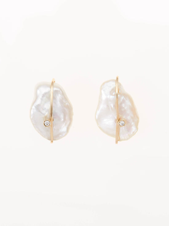 PETALS BAROQUE PEARL PIERCED EARRINGS