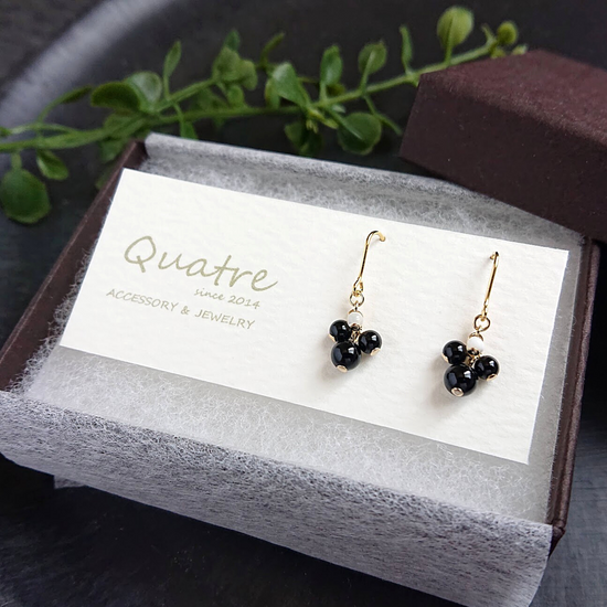 오닉스 피어싱 이어링 콰트르