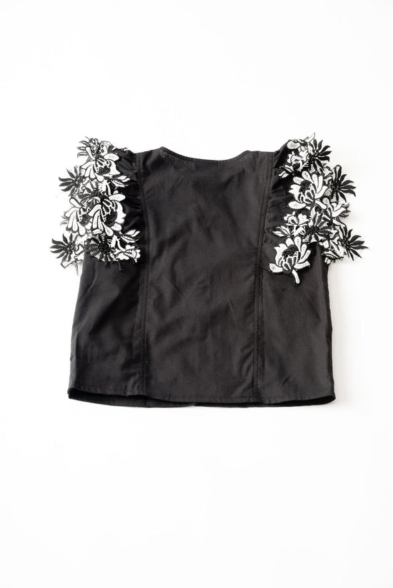 Flower Lace Blouse (Black)