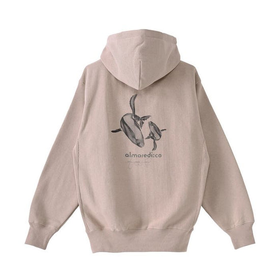 Backed premium zip-up hoodie "Humpback whale parent-child dance"