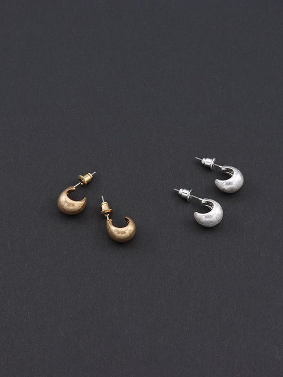 Metal Mame Pierced earrings (2 colors)