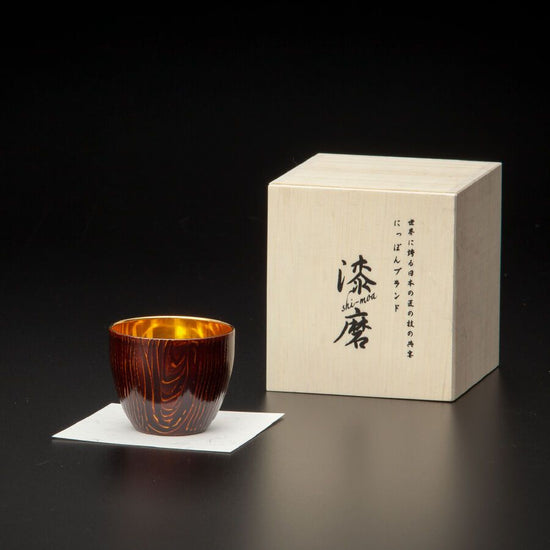 Lacquer polished cup, double-layered structure, Wamodan series, Gui-dou cup, sandalwood SCW-GK202