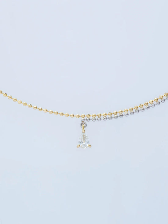 PIXEL 0.1CT PEAR CHAIN NECKLACE