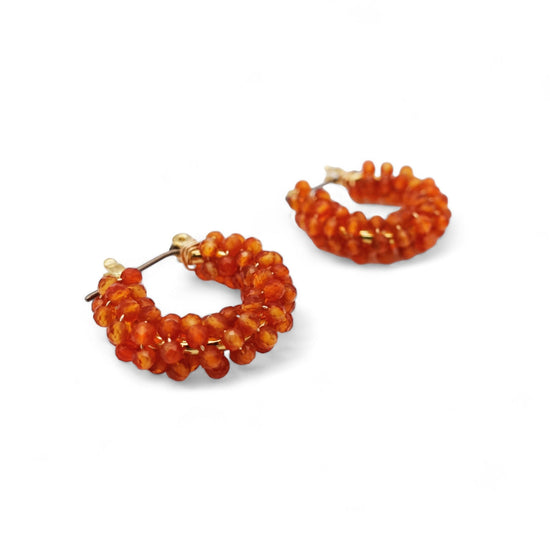 코랄 카넬리안 피어싱 귀걸이 (대)