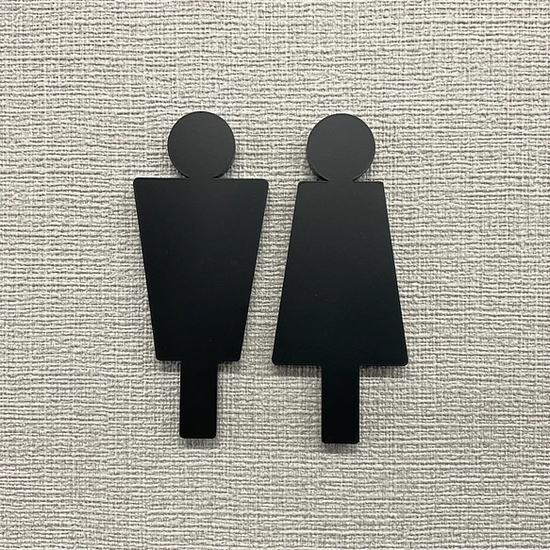 Toilet Sign Men / Women Set for Direct Mounting