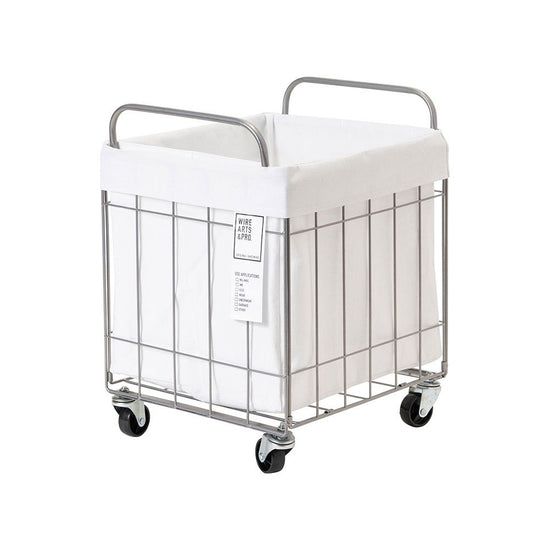 FOLDING LAUNDRY SQUARE BASKET with CASTER 40L / WIDE