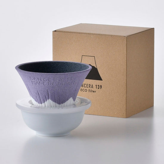 Hasamiyaki Ceramic Coffee Filter Purple (Mt. Fuji)