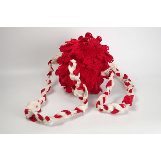 Snowball Handbag [Red, Braided, Long]