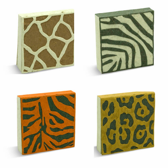 Ethical Paper Made from Elephant Poo! (poopoopaper) Jungle Safari Pattern Memo Pad