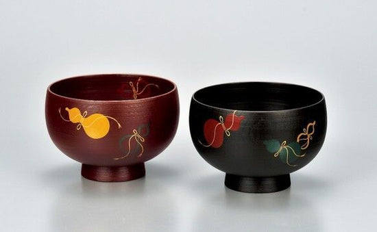 Married Couple Hotei Shiru Bowl, Rust, Six Gourds SO-335