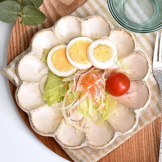 Rinka White 17 Plate, White Japanese Tableware, Fruit Plate, Tori Plate, Made in Japan, Minoyaki, Stylish