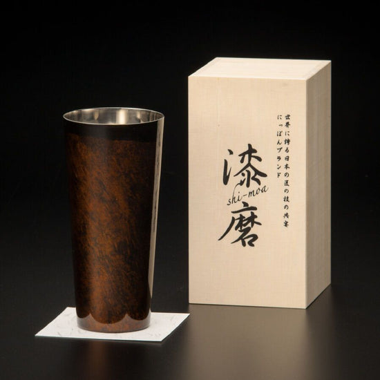Lacquer-polished cup, double-layer structure, Byakudan series, Pilsner, black SCW-P501