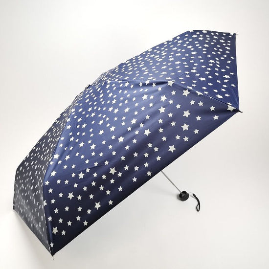 Pocket Brella Ultra-Small 5-Tiered Micro Star Print Folding Umbrella with Black Coated Lining