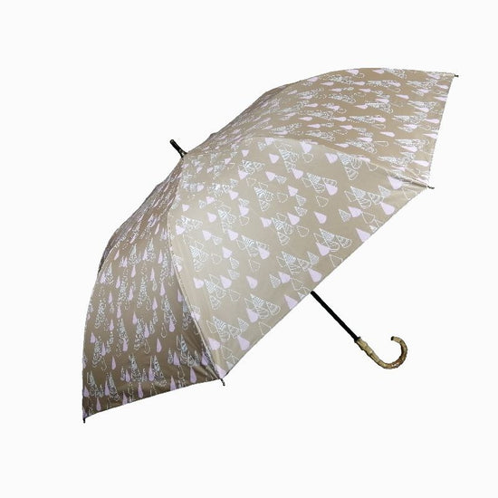 Short Wide Umbrella Heat-Shielding & Fully Light-Shielding Teepee Pattern Print Sunshade Umbrella Black Coated Back