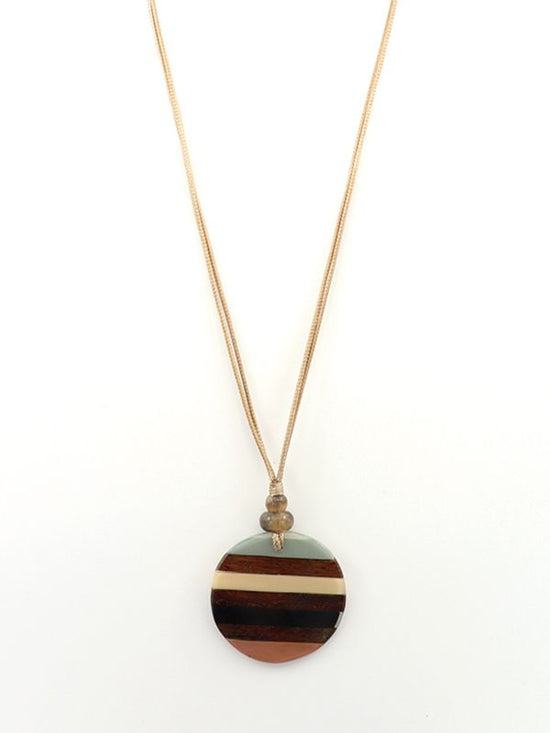 Resin Border Wood Necklace