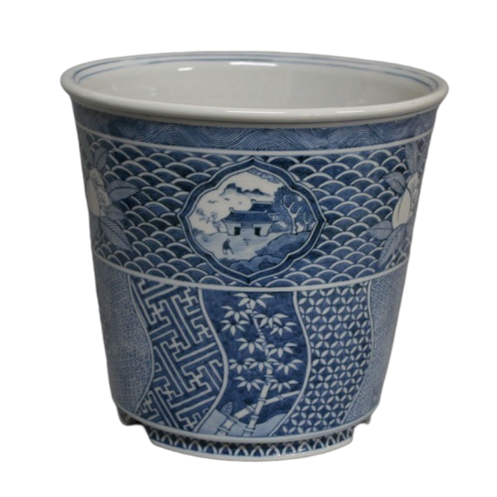 [Eisyou] Orchid bowl, small motif in underglaze blue