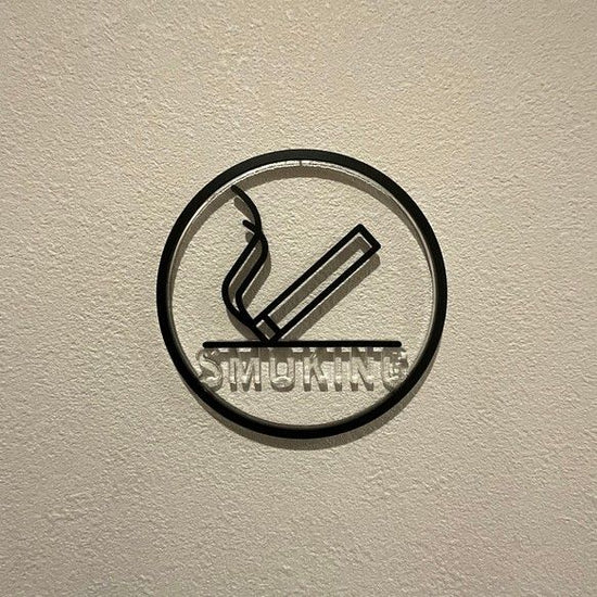 Room Sign SMOKING for Wall Mounting Floating Icon Clear Lettering